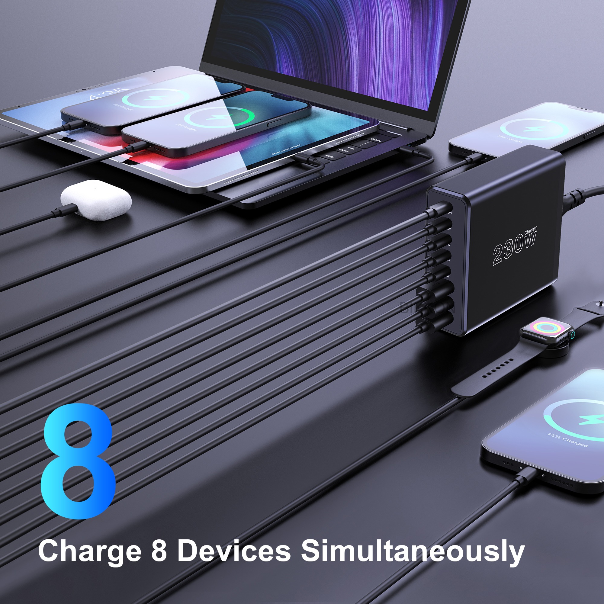 imgi_389_He859bd09f8ab4c GaN 4 Ports 161W USB C Power Adapter PD+QC Fast Charging - Image 3